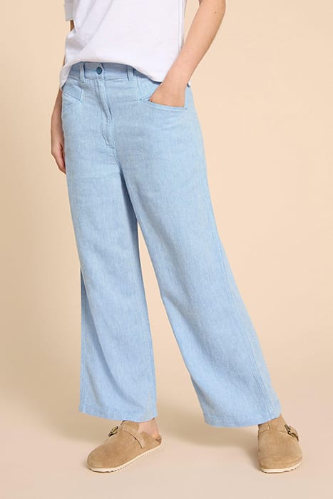 White Stuff Harper Linen Blend Trouser Chambray Blue Taglia: 8 PETITE | Pantaloni Outlet | Donna | Bianco