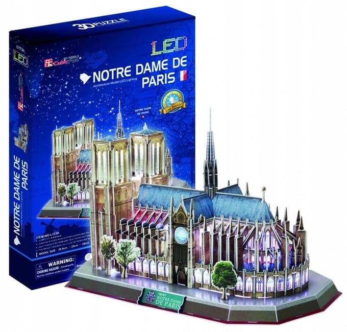 3D LED Puzzel Notre Dame Kathedraal Parijs - 149 Stukjes