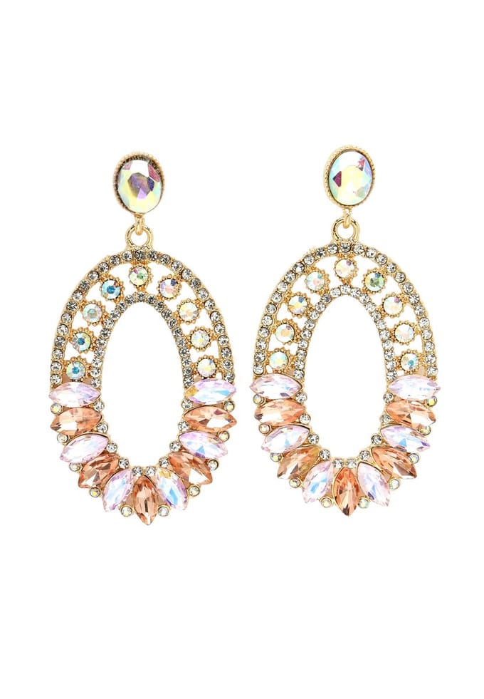 AVANT-GARDE PARIS Diva Dangle Earrings - multicolor mozaïek 3.6cm x 7.1cm - 1 stuk - goudkleurig en speelse ontwerpen