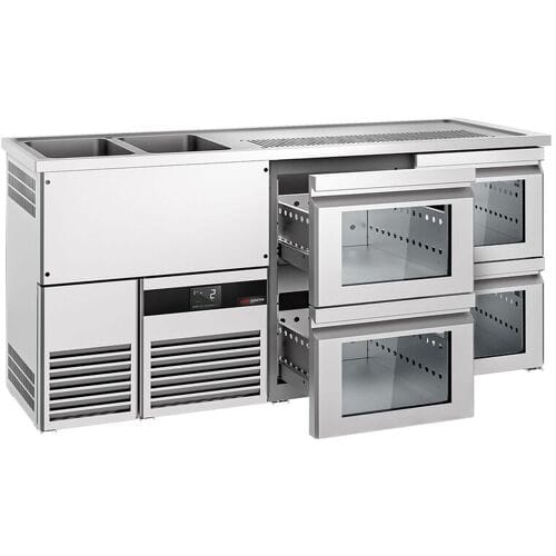 GGM Gastro Bierkoeling PREMIUM - 1950x700mm - 4 laden zilver