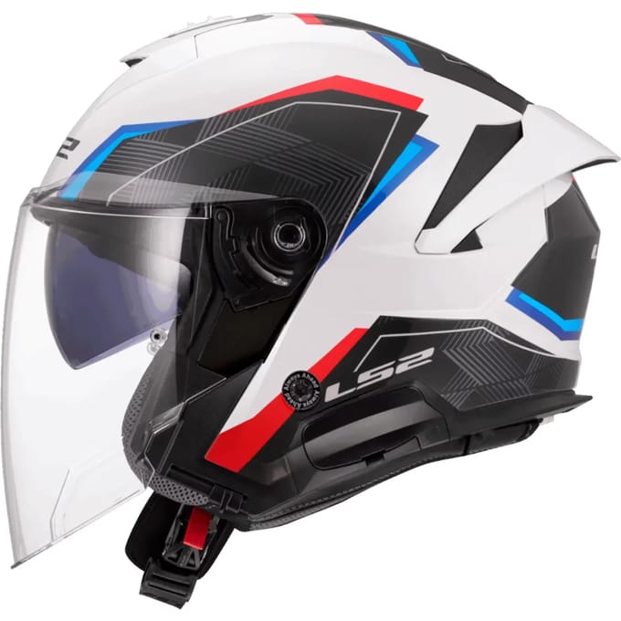 LS2 OF618 Verso II Air Wit Blauw Rood Jethelm - Helm
