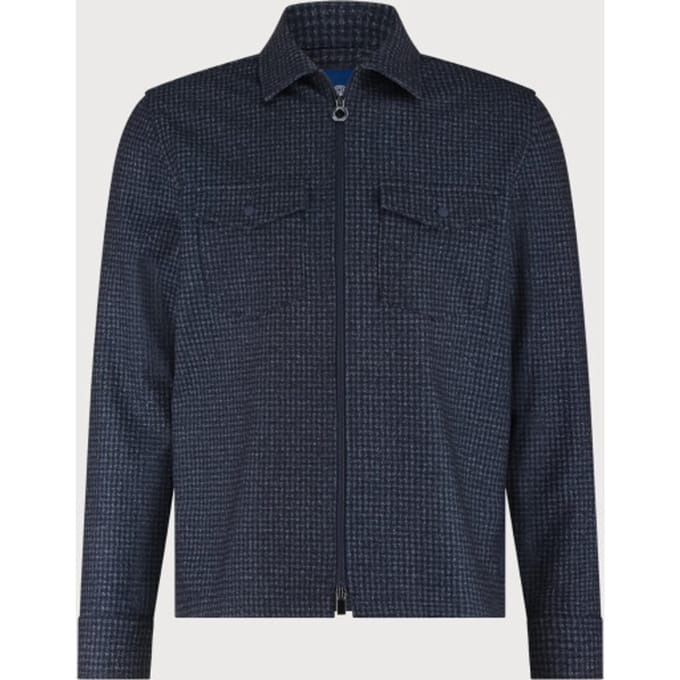 Overshirt Blue industry donkerblauw geprint
