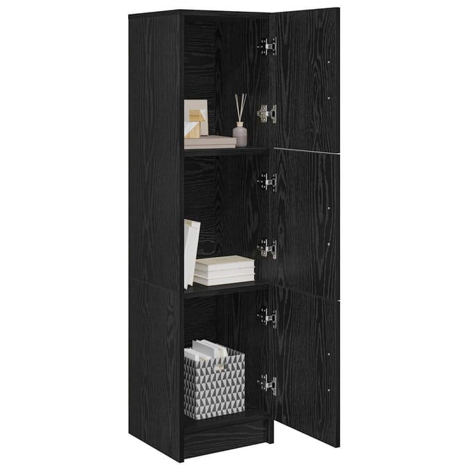 vidaXL - Highboard - Zwart - Eiken - 31.5 - x - 32 - x - 122.5 - cm
