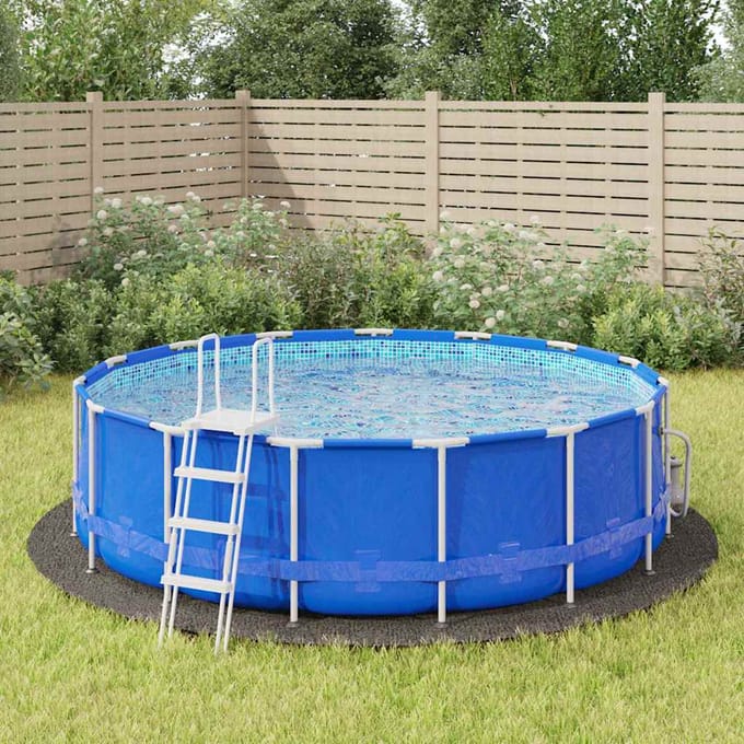 Vidaxl Tapis de Fond pour Piscine, Gris Clair, Ø428 cm, Géotextile Polyester