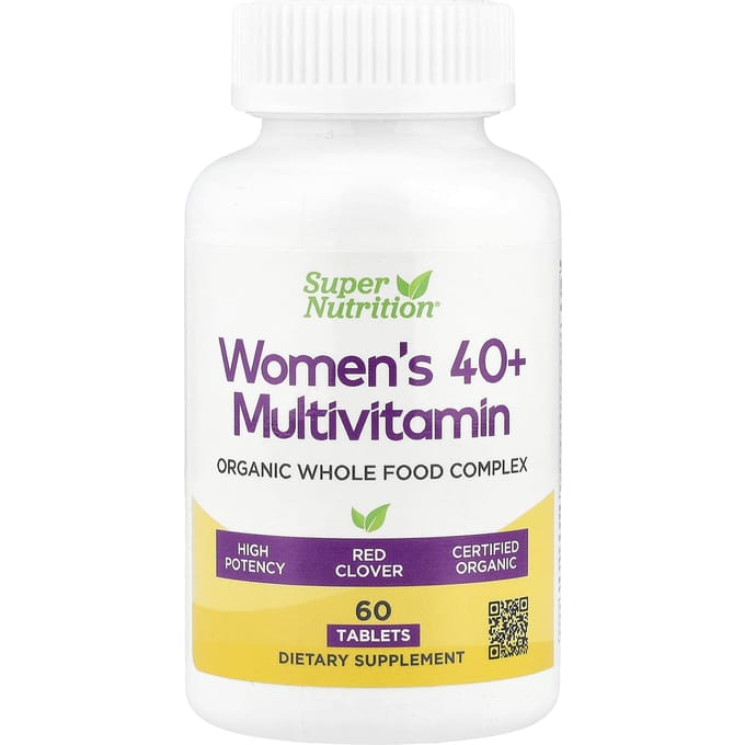 Super Nutrition, multivitamines biologiques et naturelles pour femmes de plus de 40 ans, 60 comprimés