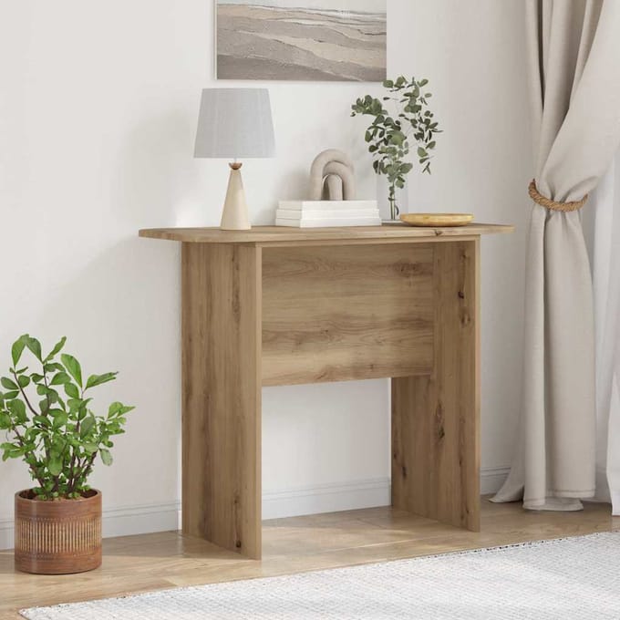 vidaXL - Wandtafel - Artisan - Eiken - 93 - x - 40 - x - 75 - cm - Bewerkt - hout