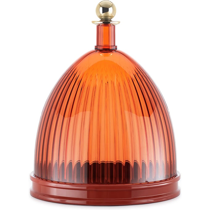 Kartell La Coupole dienblad met bel - ambre/rouge brique