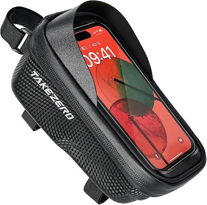 TAKEZERO A2 fietskoffer/houder, frametas, zwart/zwart