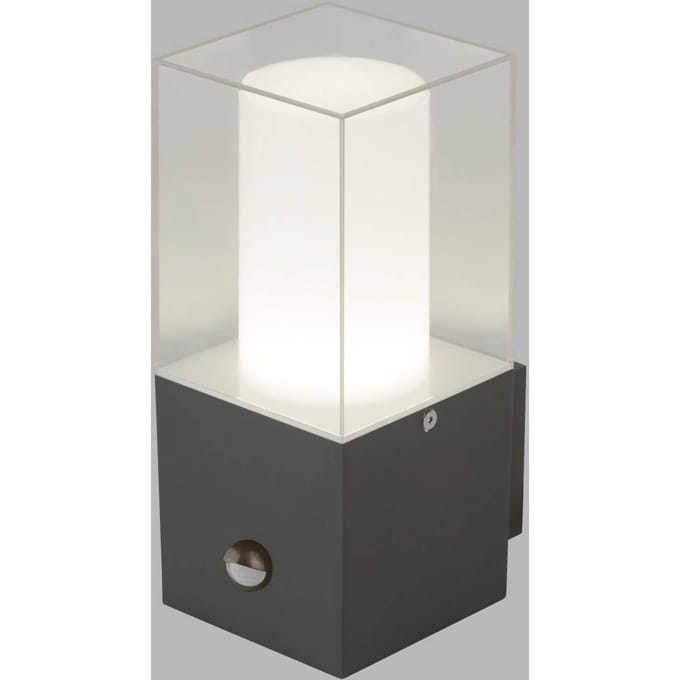 Searchlight Granada buitenwandlamp met sensor, donkergrijs