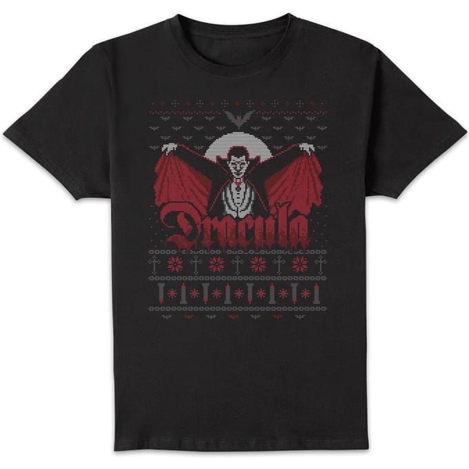 Universal Monsters Dracula Kerst T-Shirt - Zwart - 3XL