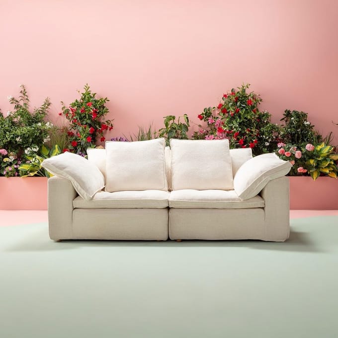 Luxe Bank – Crème – 200x85x90 cm – Industrohome