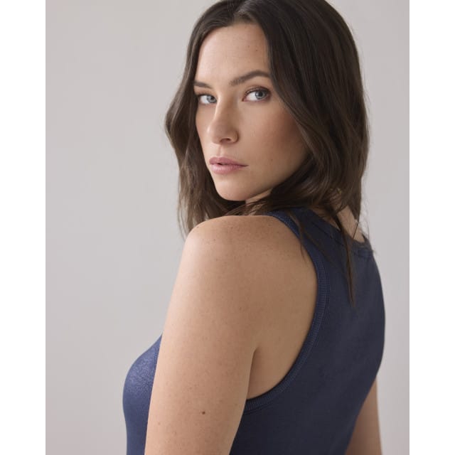 Summum Rib Tanktop (3s4873) Singlets Donkerblauw Lisbon-5138
