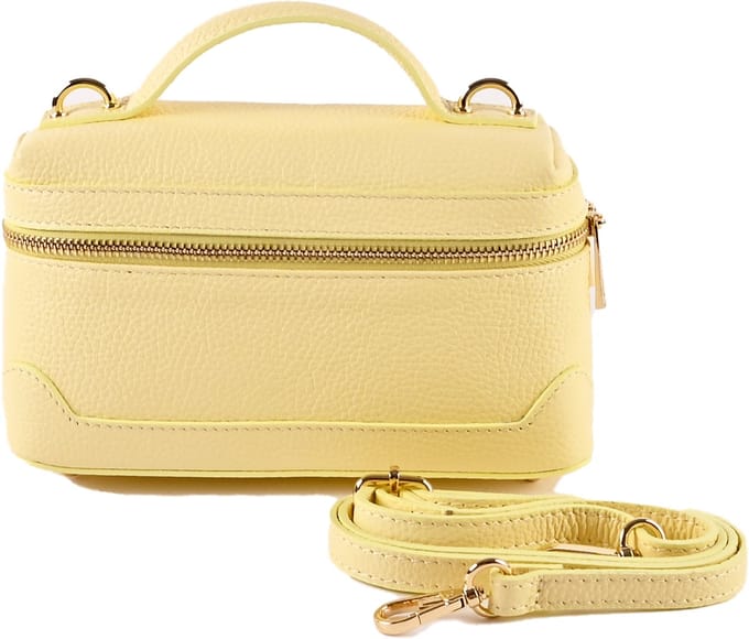 Giuliano lederen schoudertas Alke - Dames - Made in Italy - Geel