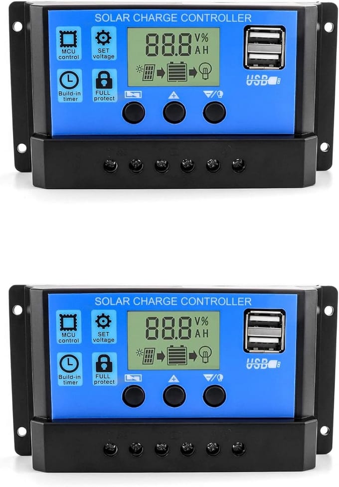 Zonnepaneel Laadregelaar 30A 12V/24V met Dubbele USB en LCD Scherm