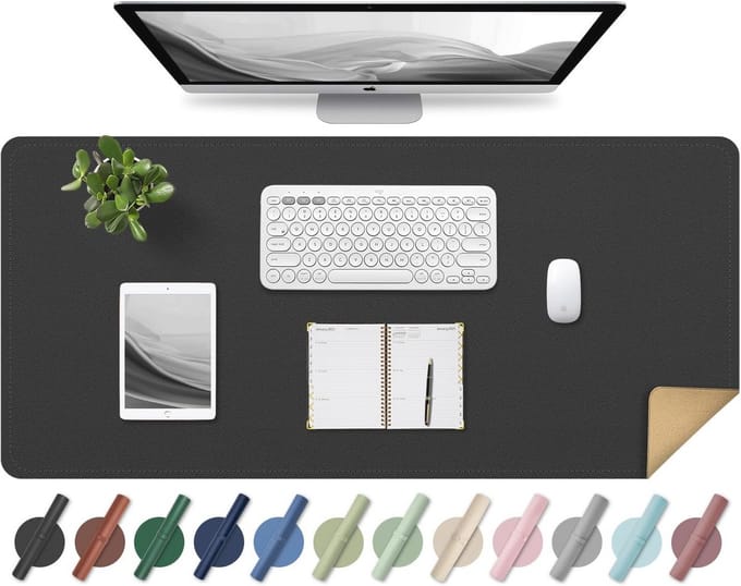 Antislip Leren Bureaumat - Waterdichte Bureaubeschermer voor Bureau en Laptop 80x40CM