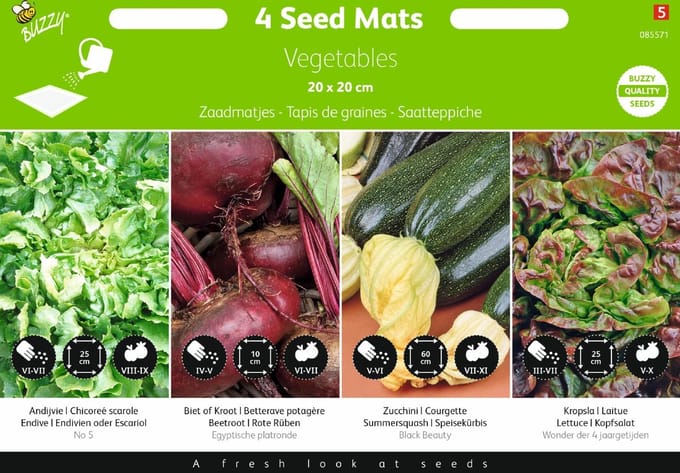Buzzy® Zaadmatjes Groente 4 matjes