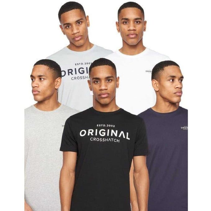 Crosshatch Heren Wester Gedrukt T-Shirt (Verpakking van 5) (Multicolour)