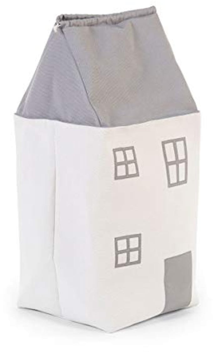 Speelgoedzak Huis van Polyester - Grijs Ecru - Ideaal voor het Opbergen van Speelgoed