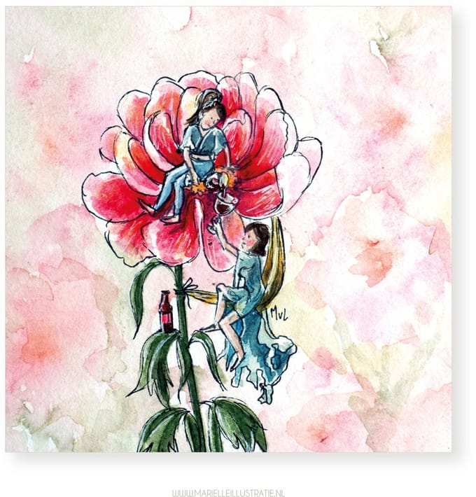 In de bloem, 12,5x12,5cm