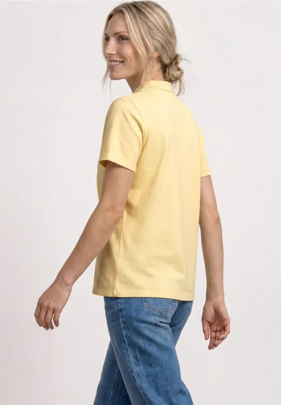 Poloshirt met korte mouwen en geribde structuur