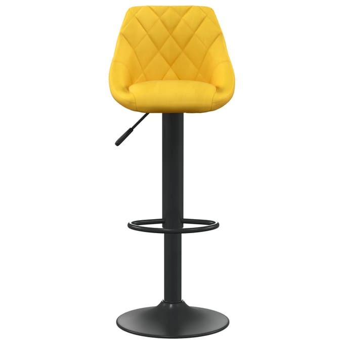 vidaXL - Barkruk - fluweel - mosterdgeel