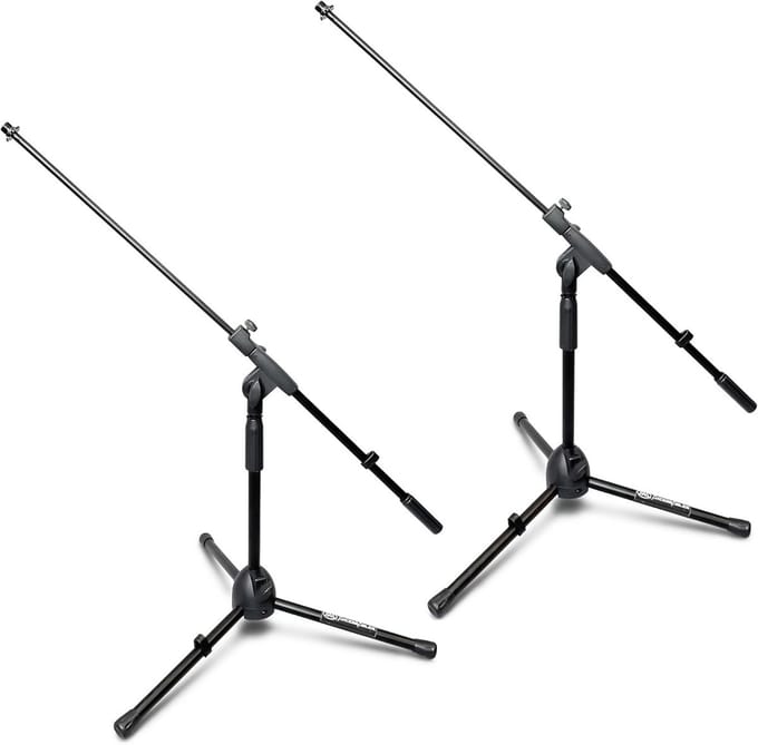 Set van 2 Lage Microfoonstandaarden met Boomarm - Professionele Studio Mic Standaard