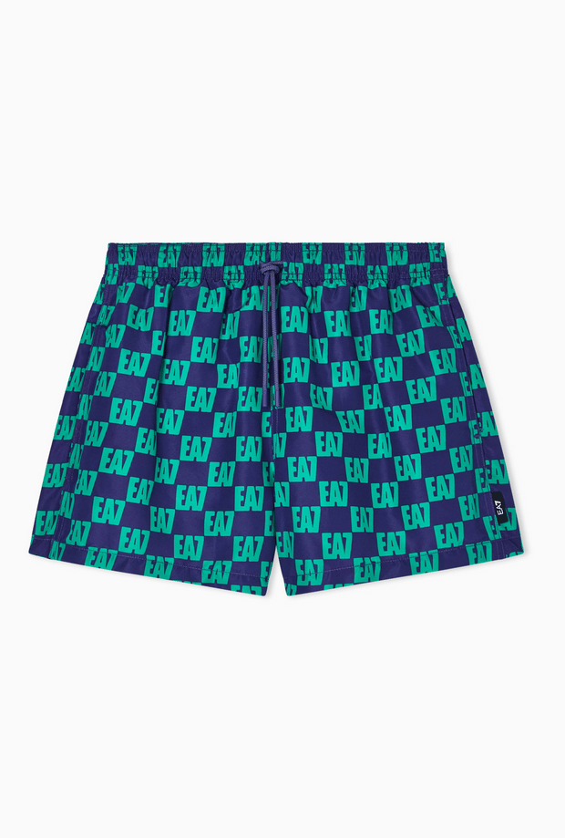 badpak met multicolor man print