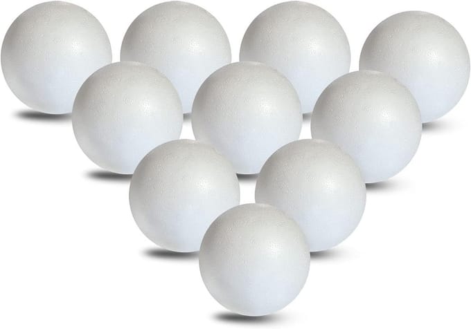 10 Stuks Polystyreen Piepschuim Ballen Ø 5 cm voor Knutselen en Modelbouw