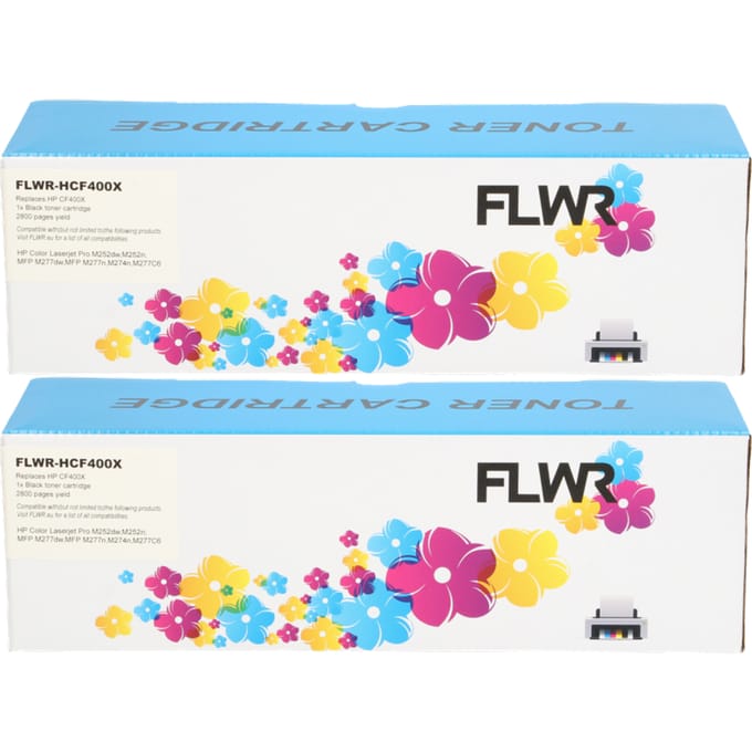 FLWR HP 201X Dubblepack zwart (Huismerk (compatible))