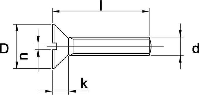 Metaalschroef Din963 M8X40Mm Pk Messing - 100 Stuks