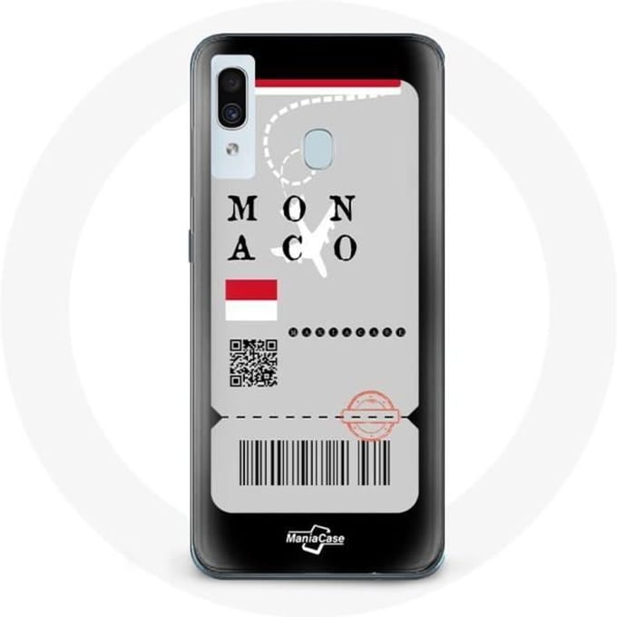 Coque pour Samsung Galaxy A20 Billet d'avion Monaco