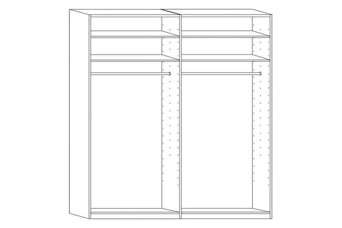 B Bright Schuifdeurkast Motion met glasdeur - 200 x 217 x 67 cm - truffel eiken/graphit