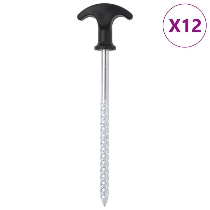 vidaXL - Tentharingen - 12 - st - Ø7 - mm - 17 - cm - gegalvaniseerd - staal