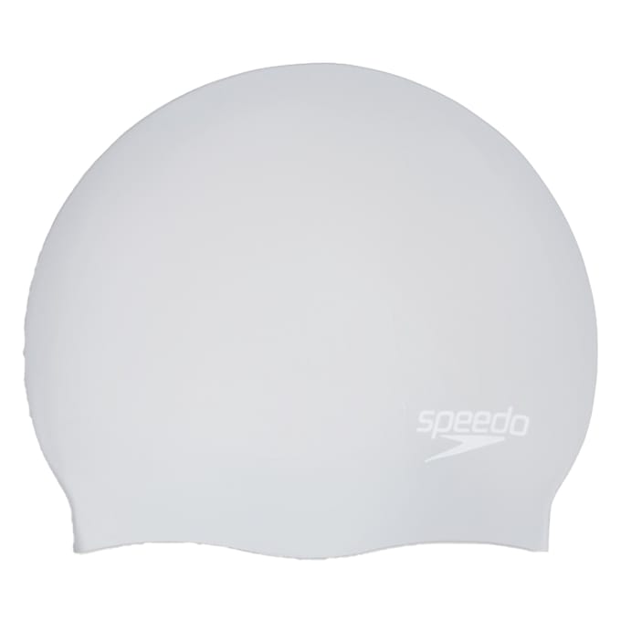 Speedo Unisex Zwemuts Lang Haar voor Volwassenen (Zilver/Wit)