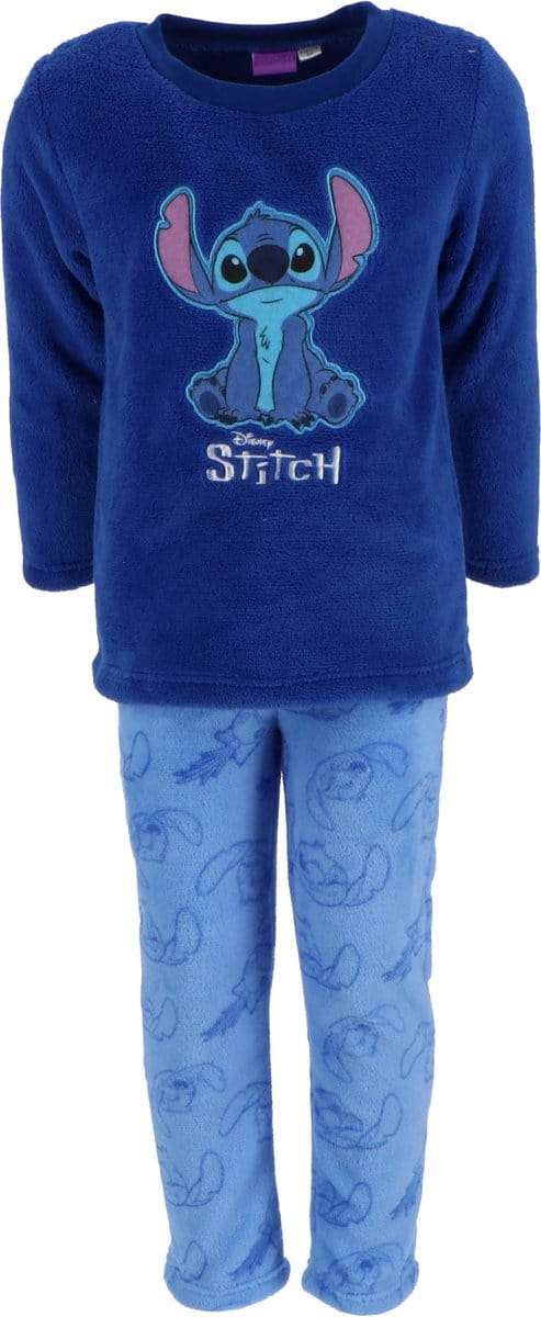 Lilo & Stitch Coral-Fleece Pyjama - Maat 122/128 - Blauw - Kind