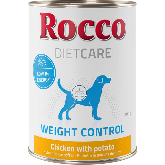 6x400g Weight Control Kip met Aardappel Rocco Diet Care Hondenvoer