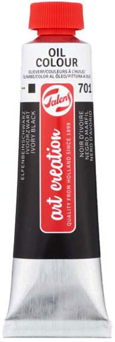 Olieverf tube ivoorzwart 40ml voor kunstenaars schilderen creatief.