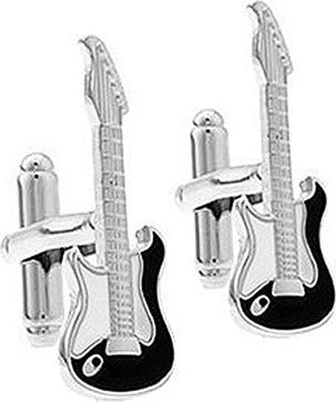 Amanto Manchetknopen Civan - 316L Staal - Rock Gitaar - 10x30mm