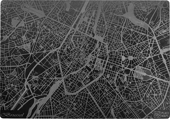 Place Maps Placemat Stadskaart Barcelona - Kunstleer - Champagne - 1 Stuk