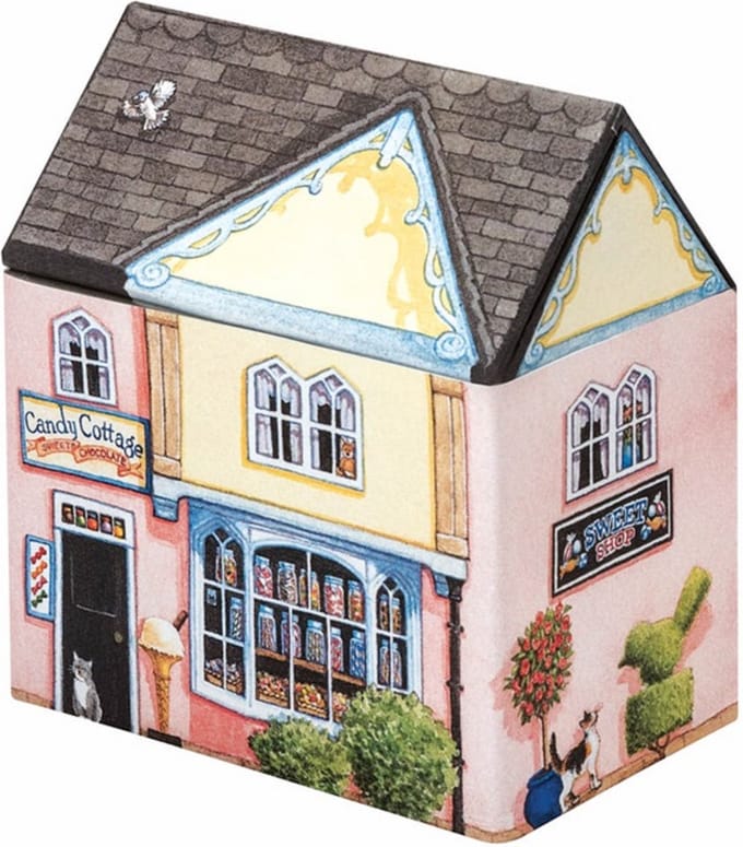Blikje Snoepwinkeltje 12x7,5x13,5cm