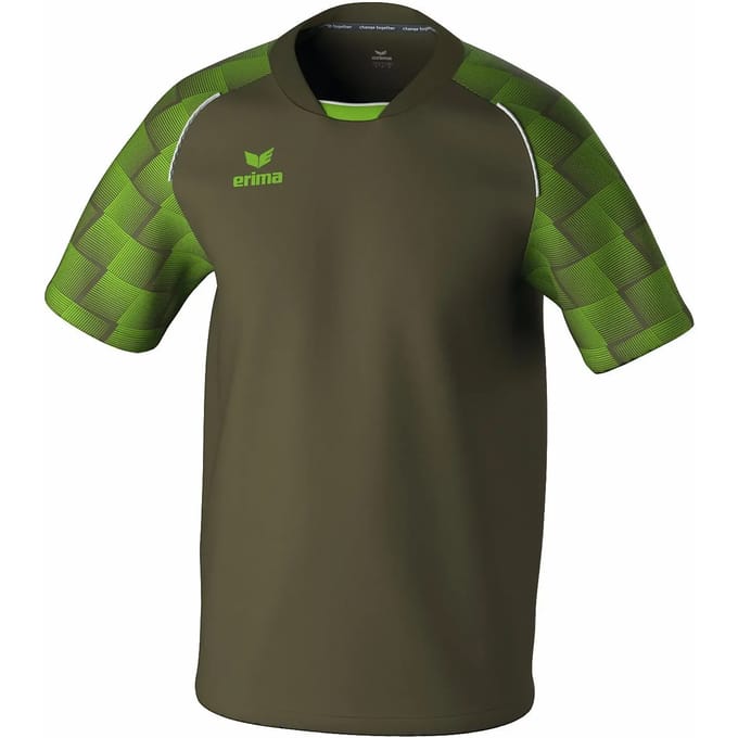 Erima Evo Star Shirt Korte Mouw Heren - Khaki / Green Gecko | Maat: S