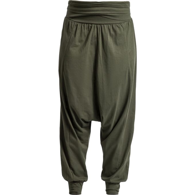 R.E.D. Rock-Engineered Design Donkergroene stof broek in haremscut - Dames - S