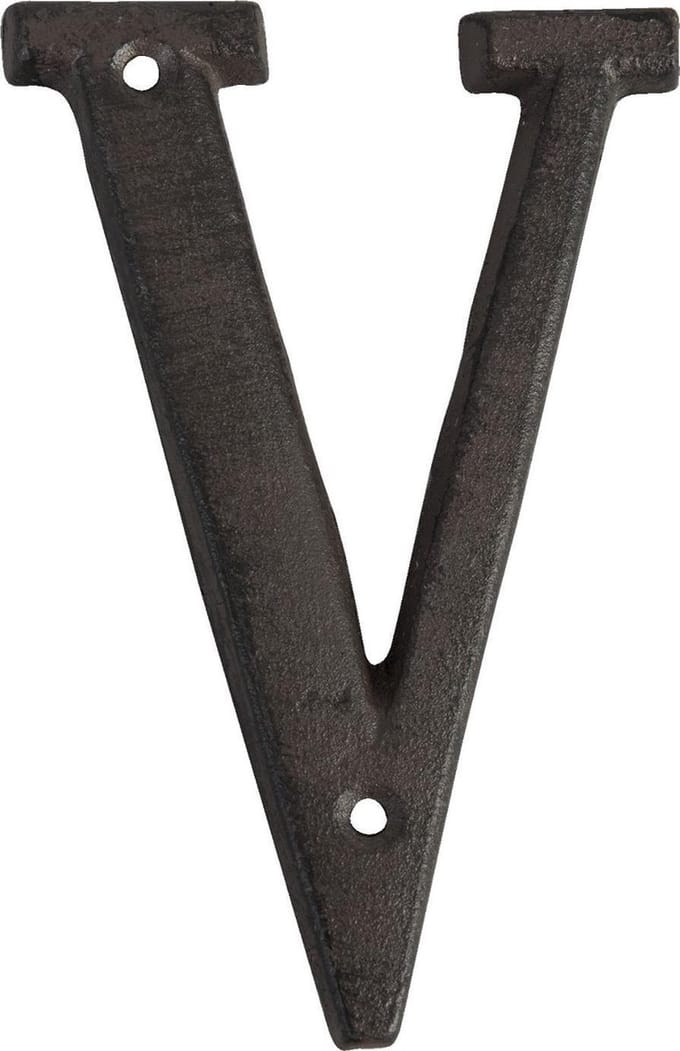 Clayre & Eef IJzeren Letter V 13 cm Bruin IJzer