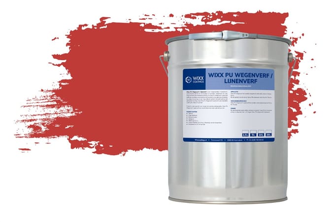 Wixx PU Wegenverf Lijnenverf - 20L - RAL 3020 | Verkeersrood