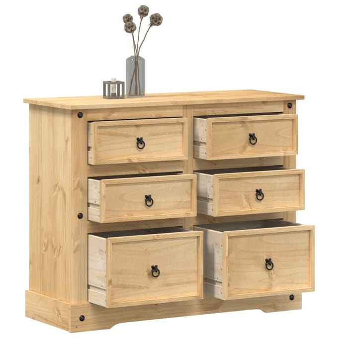 vidaXL - Ladekast - Corona - 110x43x91 - cm - massief - grenenhout