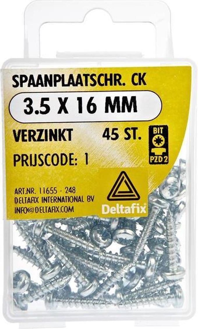 Spaanplaatschroeven Clinderkop Pozidriv Verzinkt 3.5x16mm