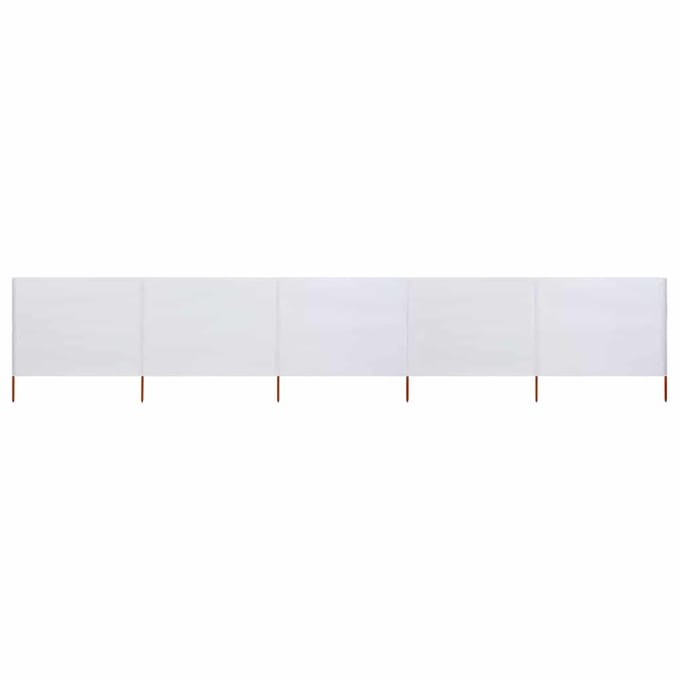 vidaXL - Windscherm - 5-panelen - 600x80 - cm - stof - zandwit