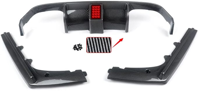 Achterbumper Diffuser Lip met LED - Voor BMW F80 M3/F82 M4 (2015-2020) - Koolstofvezel - Auto accessoires