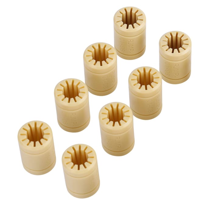 8-delige Set 3D Printer Massief Polymeer LM8UU Lager 8mm As beige