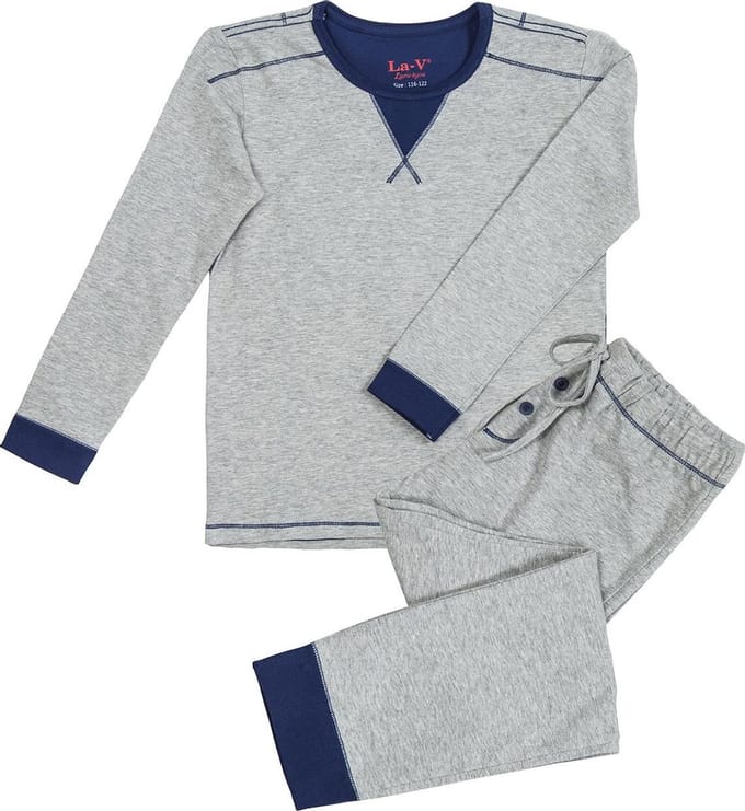 La-V pyjama sets voor jongens Grijs 128-134